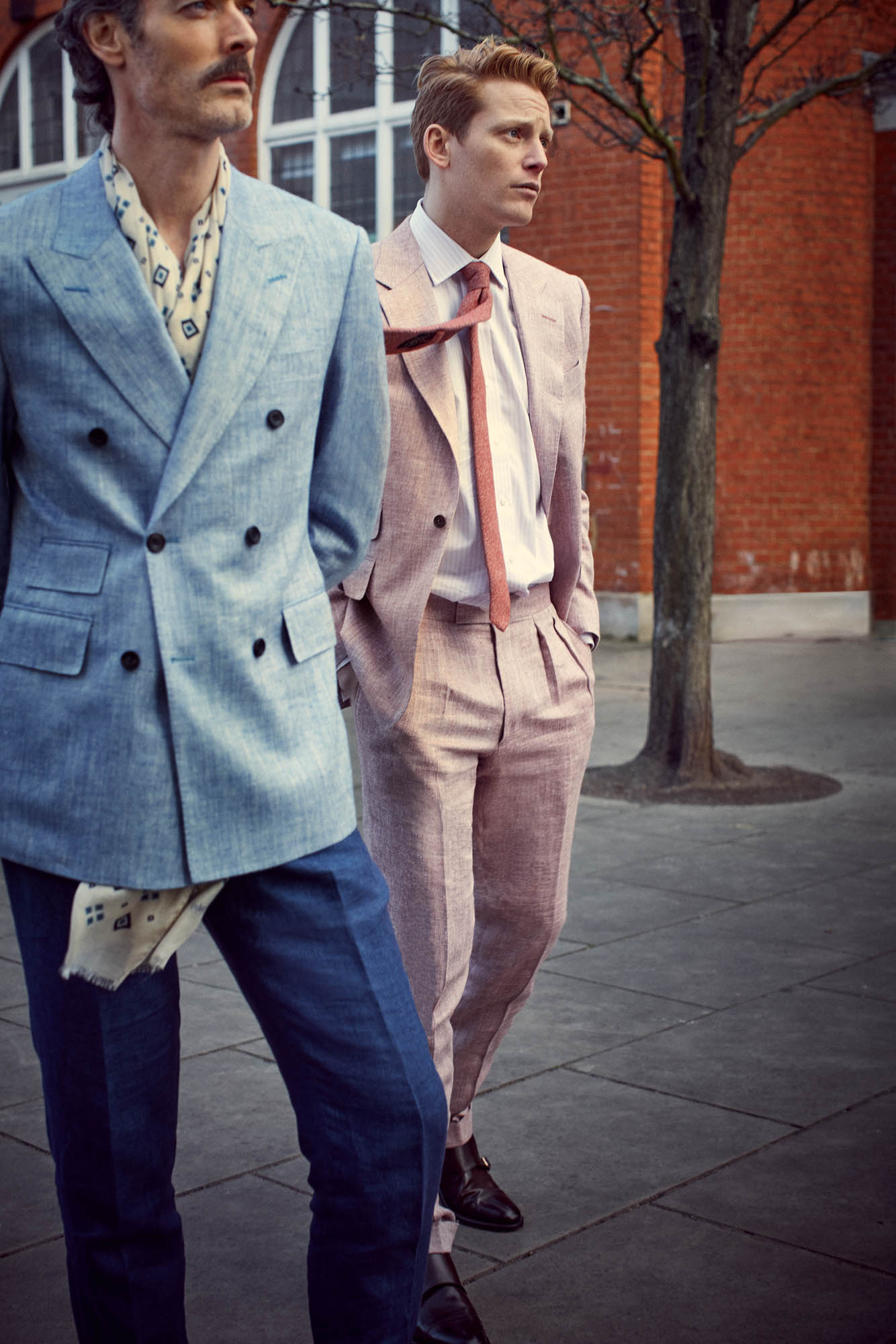 Light Blue Jacket with Pink Trousers
